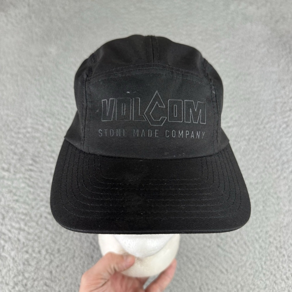 Volcom‎ C Stone Campster Hat Mens OSFA Triple Black 5 Panel Cap RARE